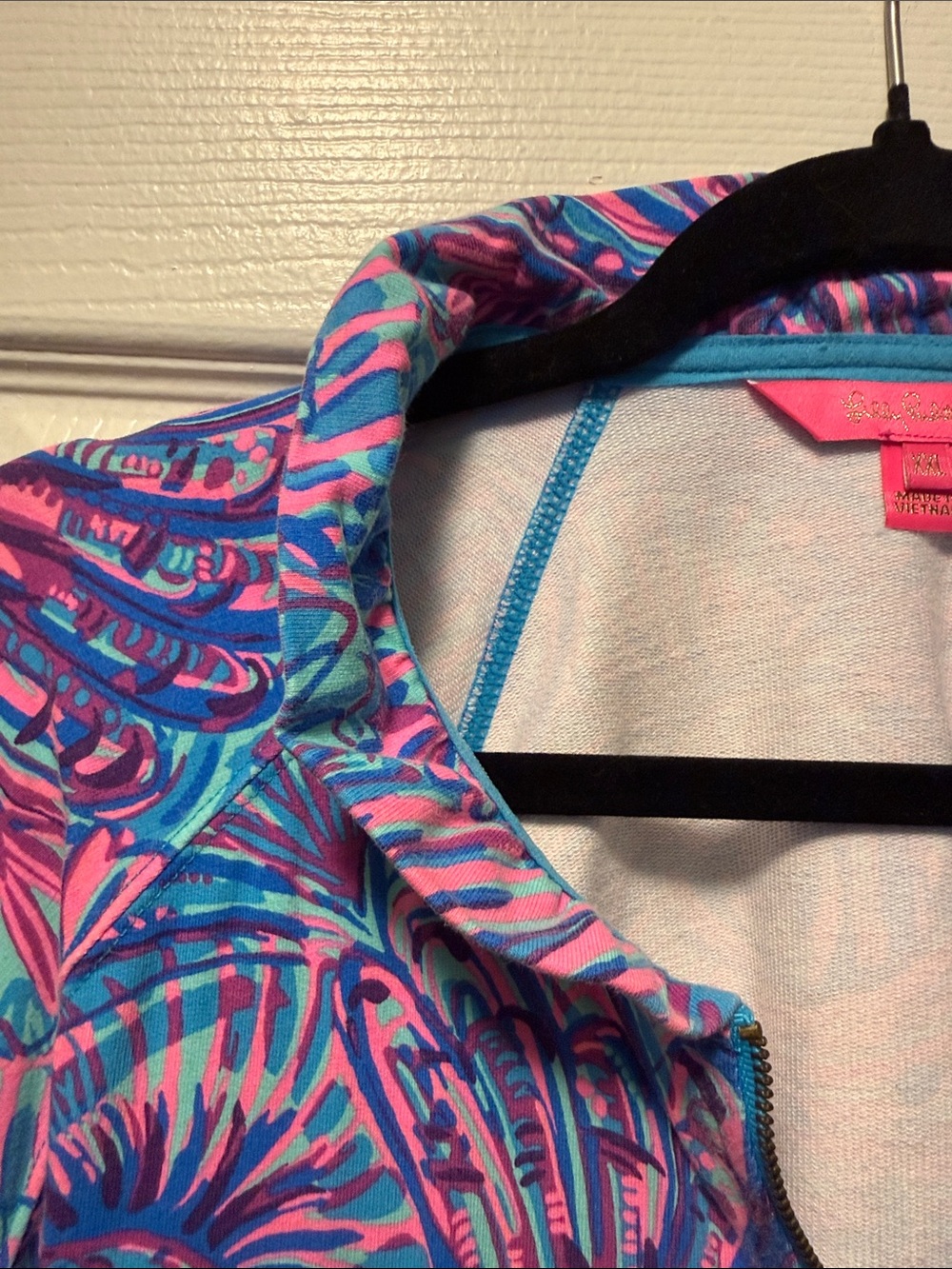 Lilly Pulitzer Skipper Pink, Blue & Purple Floral Quarter-Zip Popover - Picture 3 of 5